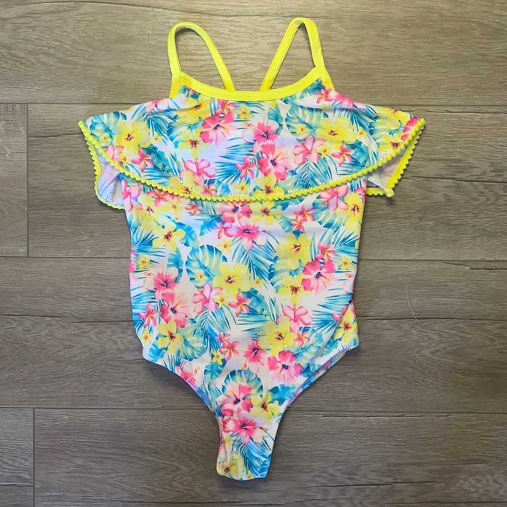 Girls 6x floral swimsuit